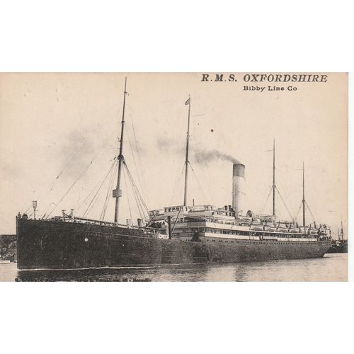 Bibby Line R.M.S. Oxfordshire Shipping Postcard (S12319)