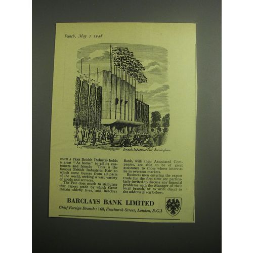 1948 Barclays Bank Ad - British Industries Fair, Burmingham
