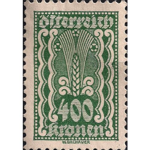 AUSTRIA, Wheat Symbol, green 1922, 400 Kronen