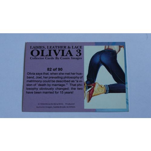 Olivia 3 Ladies, Leather & Lace Base trading card # 82 (A) 1994, Comic Images
