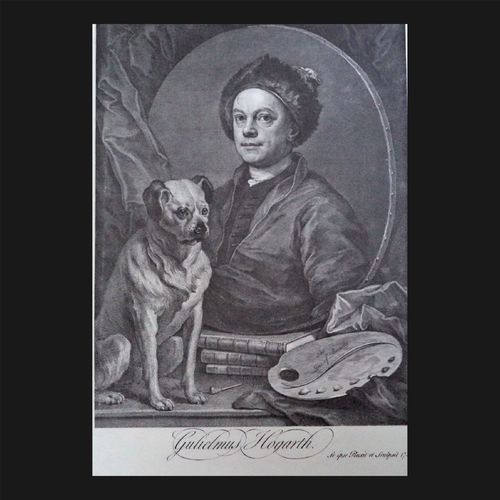 Hogarth Portrait Antique Engraving Print Poster satire cartoon wall art decor