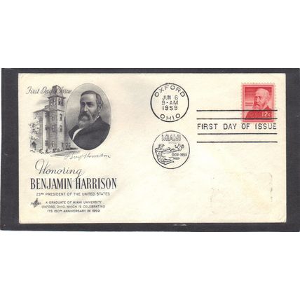 FDC Art Craft 1045 12c Benjamin Harrison (Cachet-Label/A) CV42126