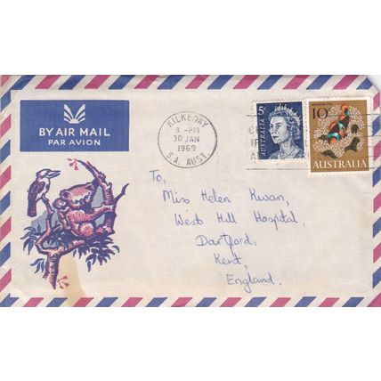 Lot of 4 - Australia to Kent, England - 1969 - Air Mail Covers & Stamps