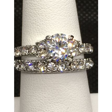 Rings Set His and Her Ring Band 3 pc Wedding Engagement Set #43 USA Seller
