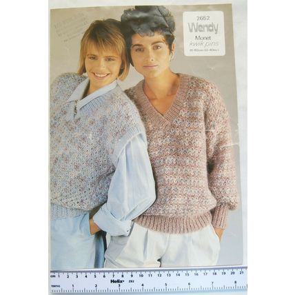 Vintage: Wendy 2652 V neck long sleeved & sleevless sweaters, Monet