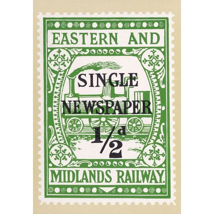 Eastern & Midlands Railway Single Newspaper Stamp Postcard