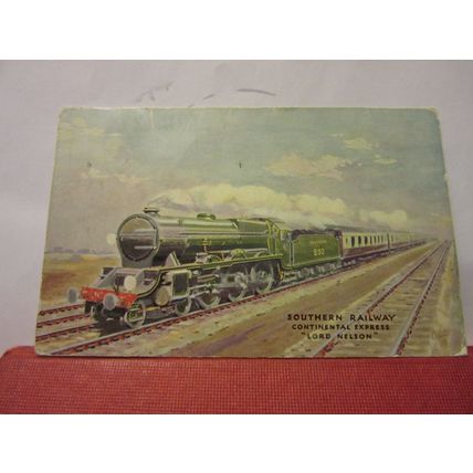 SR. CONTINENTAL EXPRESS steam engine antique postcard R. Tuck Oilette 1935 pm/