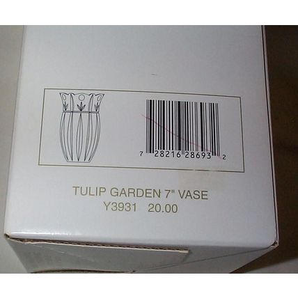 Vintage Block Tulip 7 Inch Garden Vase - 24% Lead Crystal Hand Crafted - Poland