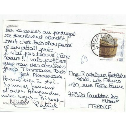 Monsaraz typical street Portugal postcard posted 2003 VGC