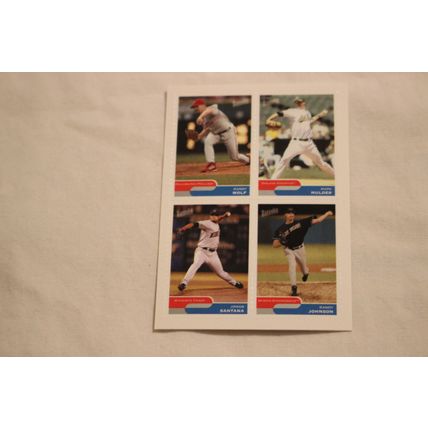 Wolf, Mulder, Santana, Johnson 2004 Topps Bazooka 4 on 1 STICKER NO. 13