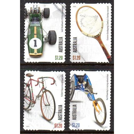 AUSTRALIA: 2023, SPORTING TREASURES, SET 4 USED S/A BOOKLET STAMPS. 437/38