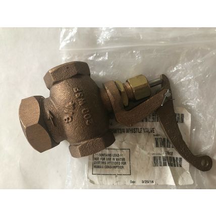 NEW 3/4 UNITED Works BRASS WHISTLE VALVE 3/4" NTP 200WSP LIVE STEAM BOILER STEAM