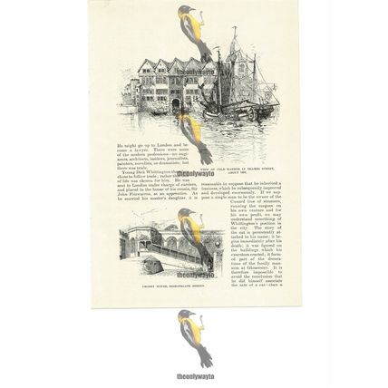 Cold Harbour Thames Street About 1600, London, Book Illustration (Print), 1891