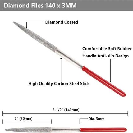 10 DIAMOND NEEDLE FILE SET JEWELLERY GLASS METAL STONE MODELING TRAINS CRAFT ART