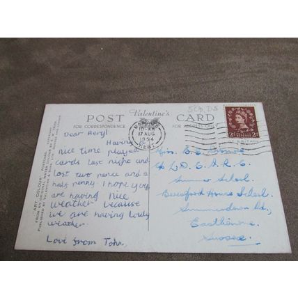 Valentines Postcard - Westgate on sea West Bay Kent - A2296 Artist E.W Trick