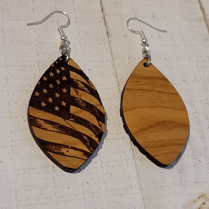 American Flag Dangle Earrings