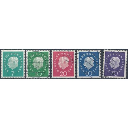 President Heuss - West Germany 1959 - F H & MNH - MiNr 302/6