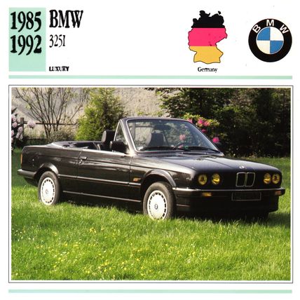 Collectors Club card. Classic Cars. BMW 325i