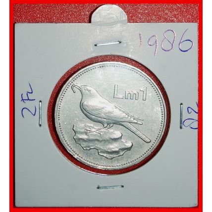 Ⰶ GREAT BRITAIN: MALTA★ 1 POUND 1986 BOAT, BIRD AND THE SUN★LOW START★NO RESERVE