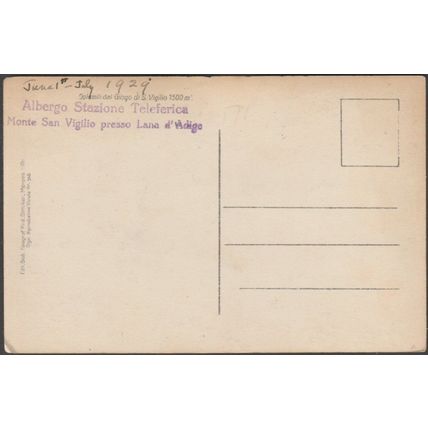 Albergo Stazione Teleferica, Monte San Vigilio, 1928 - Stricker Foto Cartolina