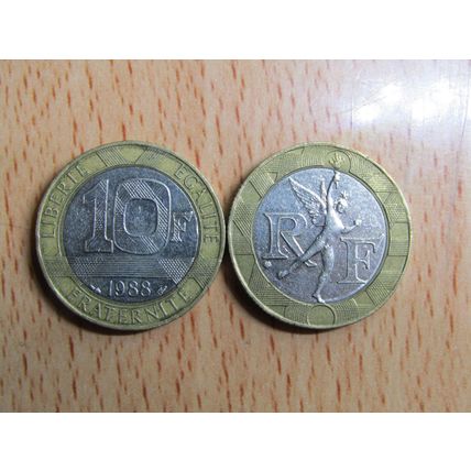 France Republic 1988 10 Francs Coin