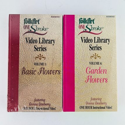 Donna Dewberry Folk Art One Stroke Volume 1 and 4 VHS Tape Lot