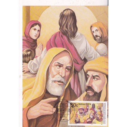 Bophathutswana 1985 Leaders discussing Jesus 50c Maxi Card FDI Special cancel