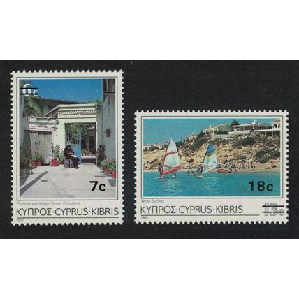 Cyprus Sailing Scenery surch 2v 1986 MNH SG#684-685