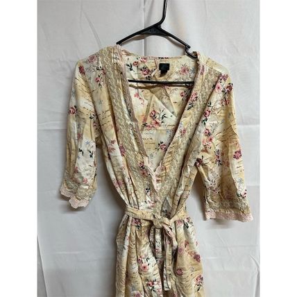 Vintage Floral Lace Kimono Robe Ivory Women's Size S