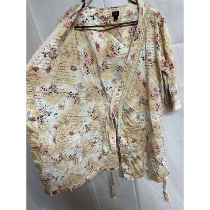 Vintage Floral Lace Kimono Robe Ivory Women's Size S