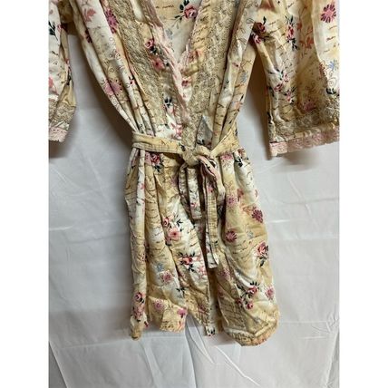 Vintage Floral Lace Kimono Robe Ivory Women's Size S