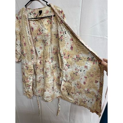 Vintage Floral Lace Kimono Robe Ivory Women's Size S