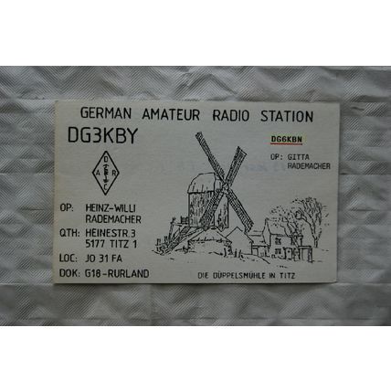 1989 QSL Card German Amateur Radio Station - DG3KBY