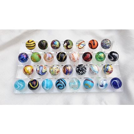 MARBLE DISPLAY STAND - Holds 30 Marbles - Clear Transparent Perspex Acrylic