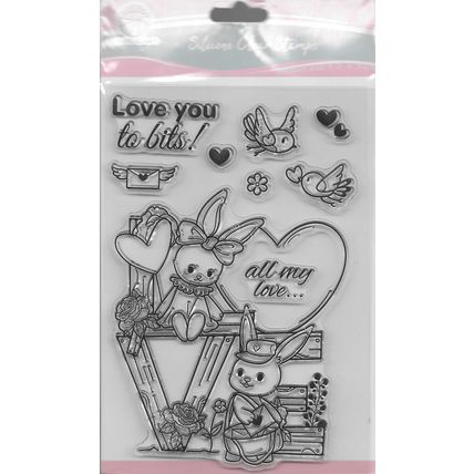 A6 Bunny Stamp set. Stamping Cardmaking Scrapbooking Crafts