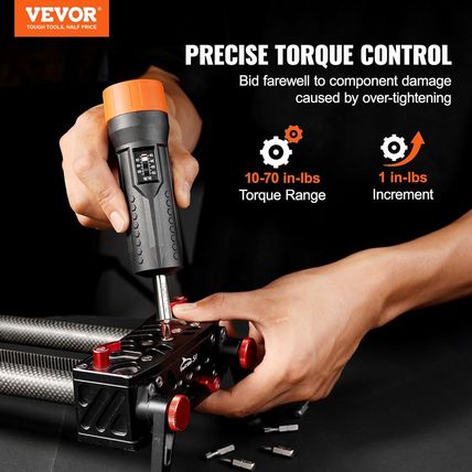 VEVOR 1/4" Drive Torque Screwdriver Wrench Set | 10-70 In-Lbs Torque Adjustment