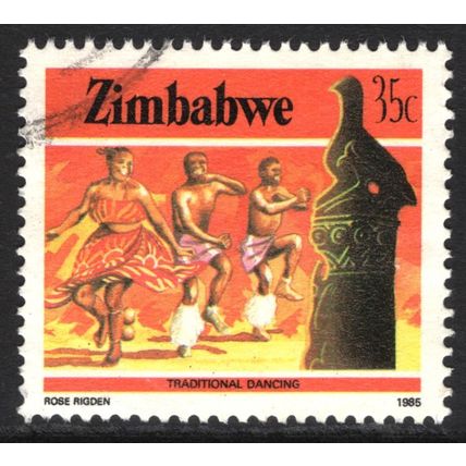 ZIMBABWE 1985: TRADITIONAL DANCING - 35c USED (G17)