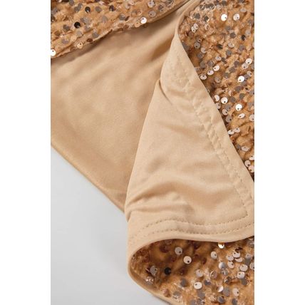Golden Fleece Sequined Open Front Cropped Jacket