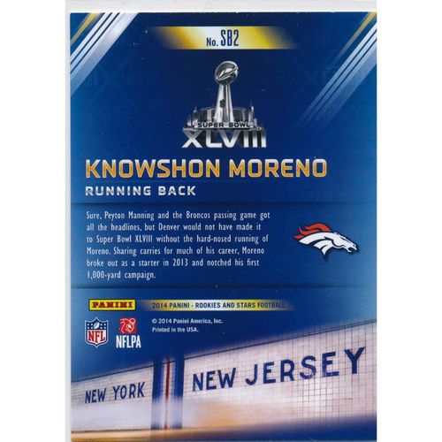 2014 Panini Rookies & Stars Super Bowl XLVIII #SB2 Knowshon Moreno Broncos