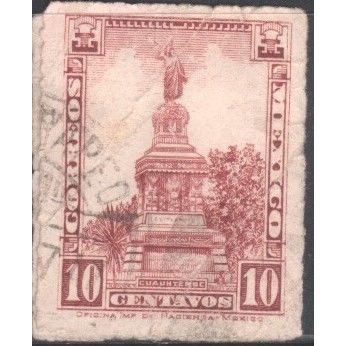 Mexico 1923 - SG442 - 10c lake - Cuauhtemoc Monument - used