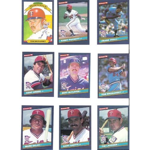 1986 Donruss Minnesota Twins team set with Donruss Highlights- 26 cards