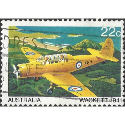 AUSTRALIA, AIR, Military Training Plane, Wackett 1941, yellow 1980, 22c, #4