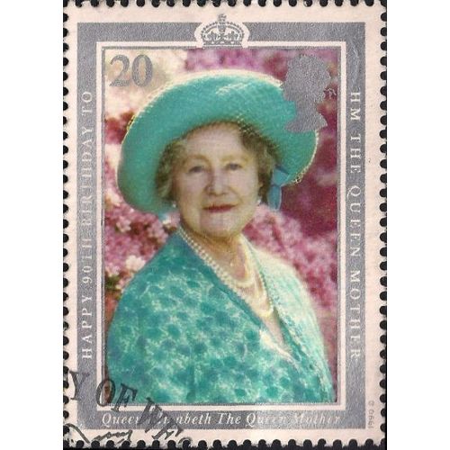 GB, Queen Mother's 90th birthday, silver 1990, 20p, #2