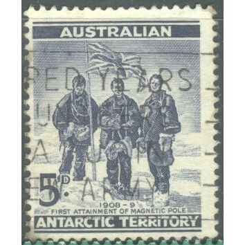 Australia Antarctic Territory 1961 - SG6 5d blue Shackleton crew members used 3
