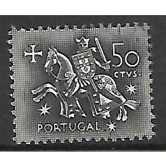 PORTUGAL 1953 50c BLACK MEDIEVAL KNIGHT SG 1082 FINE USED#2