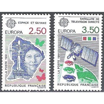 France 1991 Michel 2834 - 2835 Neuf ** Cote (2008) 5.00 € Europa CEPT Espace