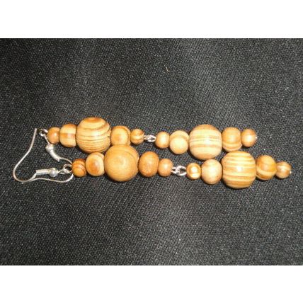 Handmade 70mm undyed natural wood earrings NEW