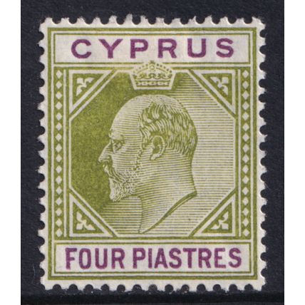 Cyprus KEVII 1094-10 4pi Olive-Green Purple SG66 Mint MH