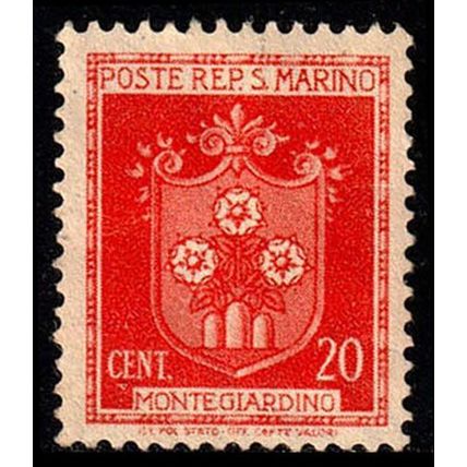 San Marino 1945 Coat of Arms 20c MNG Stamp Libertas