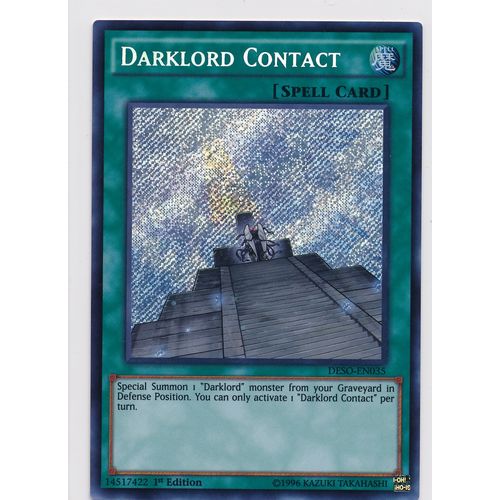 YuGiOh Destiny Soldiers DESO-EN035 Darklord Contact 1st Edition